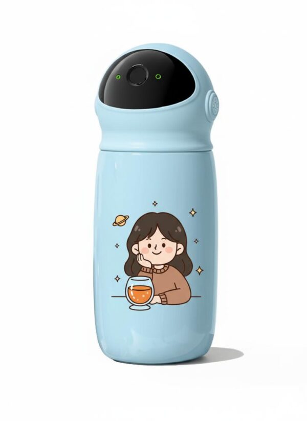 smart fingerprint water bottle-blue