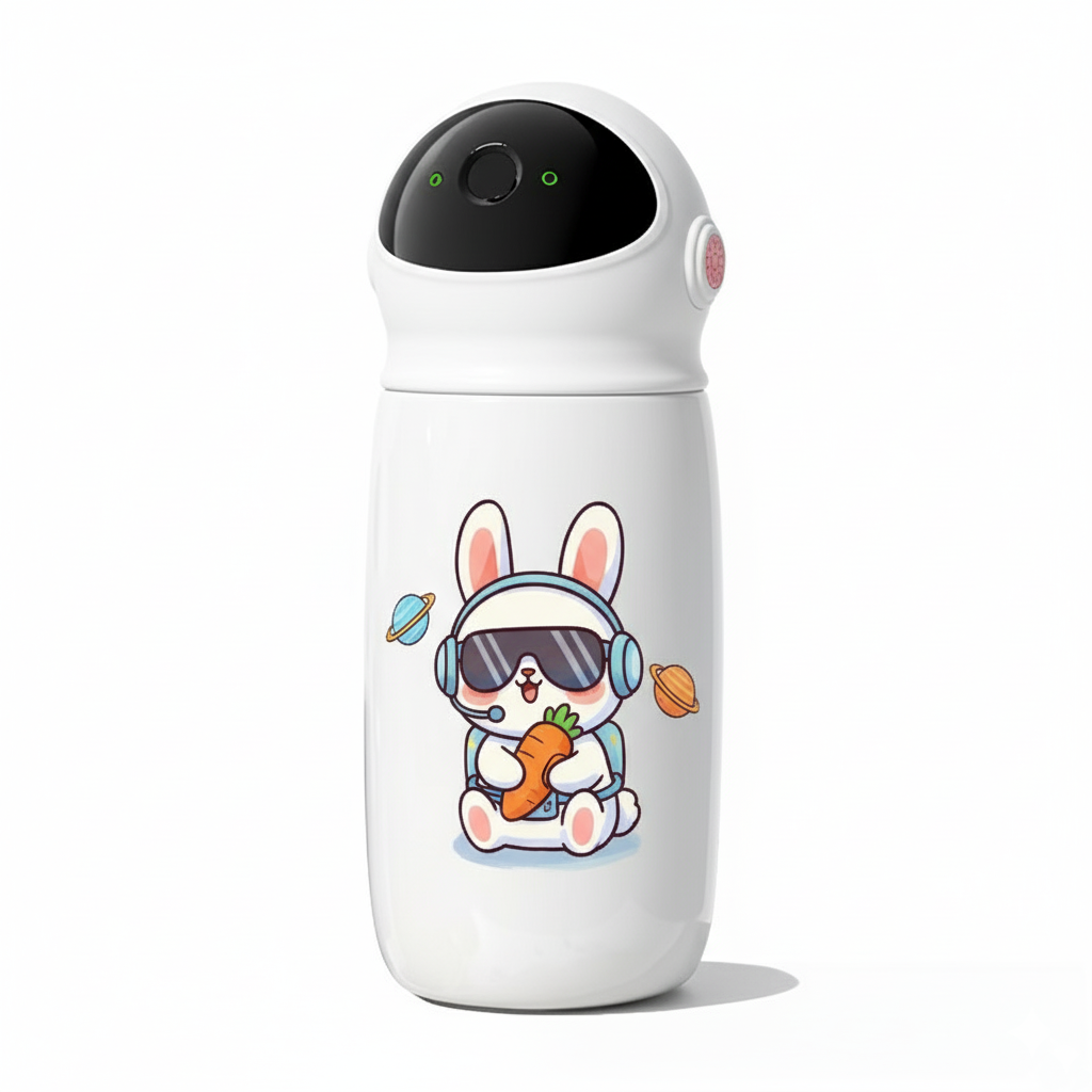 smart fingerprint water bottle-white
